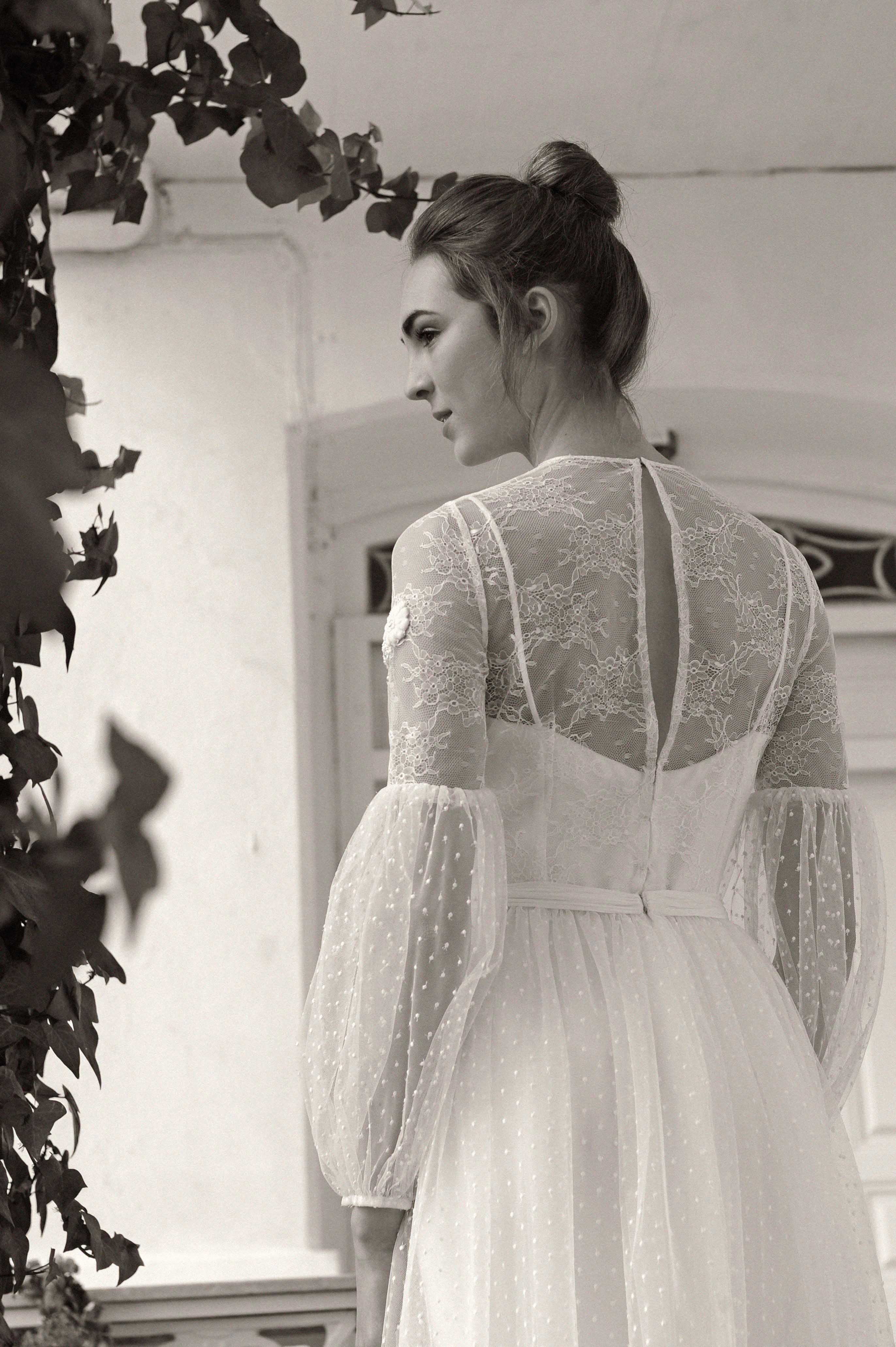 Vestido de novia diseñado por Luis Alonso en su taller de Santander
